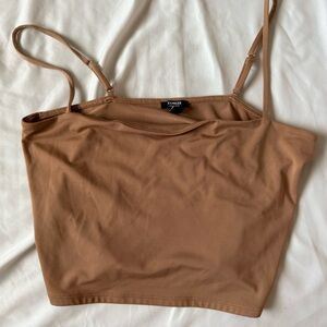 Express Tan Spaghetti Strap Crop Top